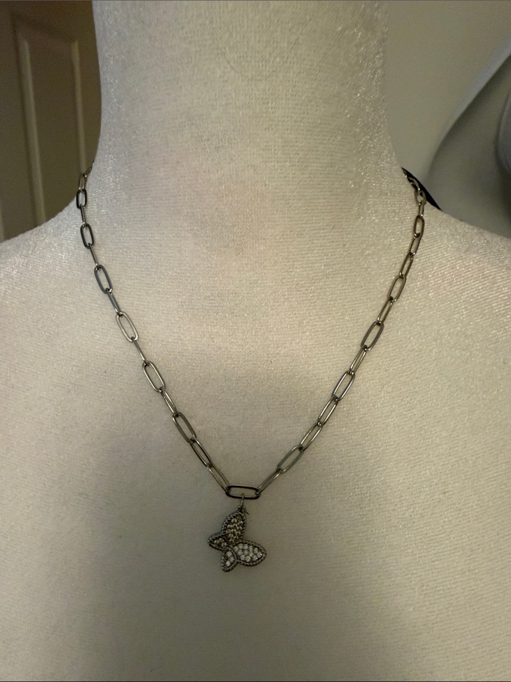 Silver-Tone Butterfly Pendant Necklace - Silver